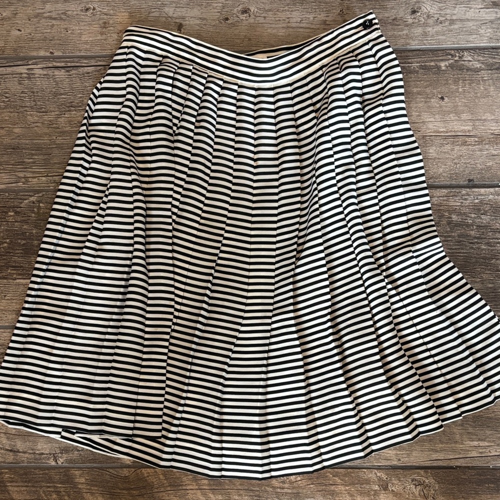 Liz Claiborne Black and White Striped Circle Skirt